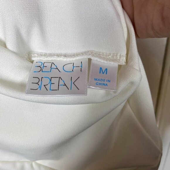 Beach Break white stretchy high waist wide leg pants. Summer beach Sz M - Picture 7 of 8